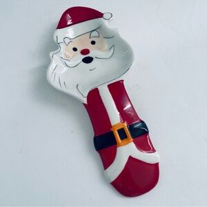 Sleigh Bell Bistro ceramic Santa Claus Spoon Rest NWT Holidays, Cooking, baking